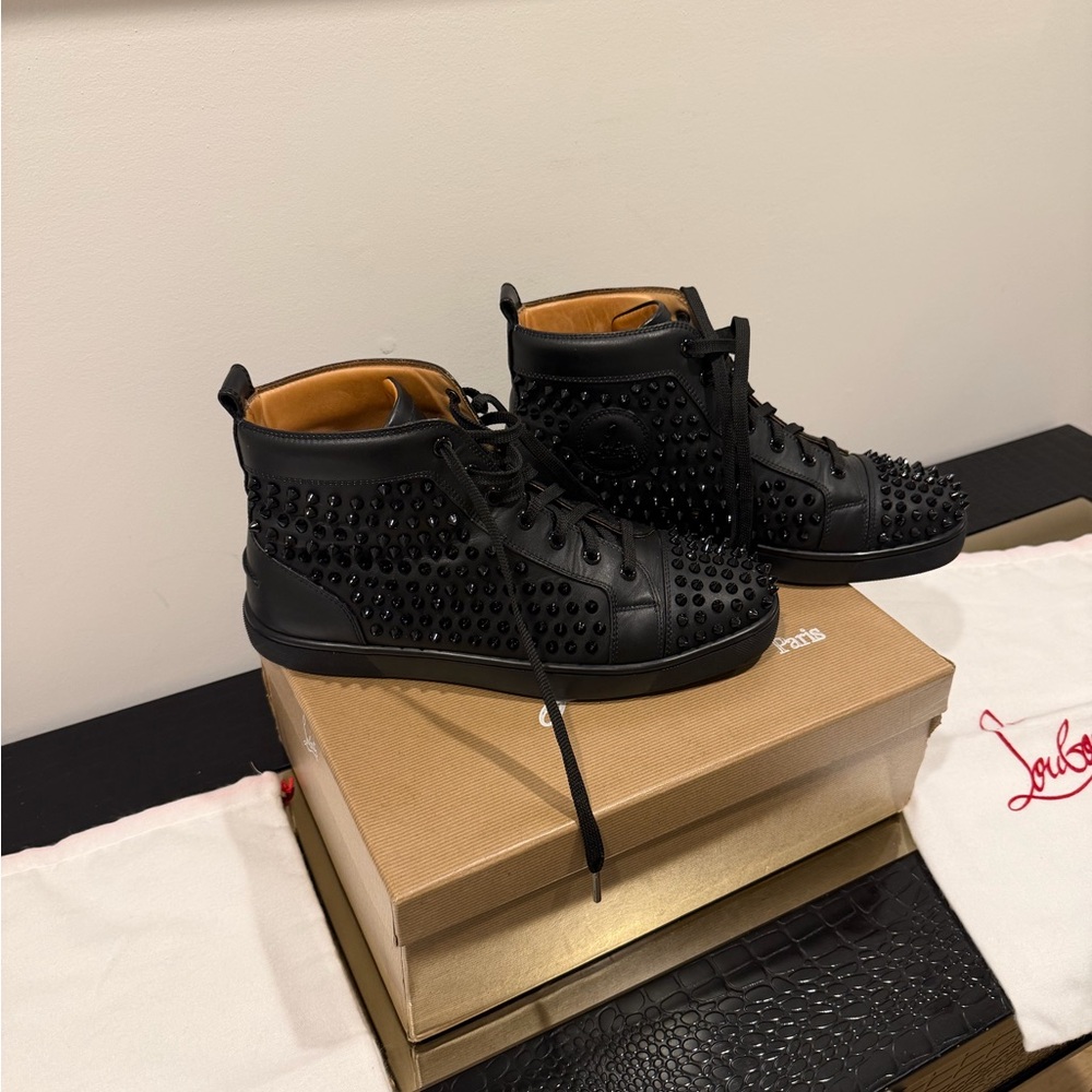 Christian Louboutin Black Studded Sneakers